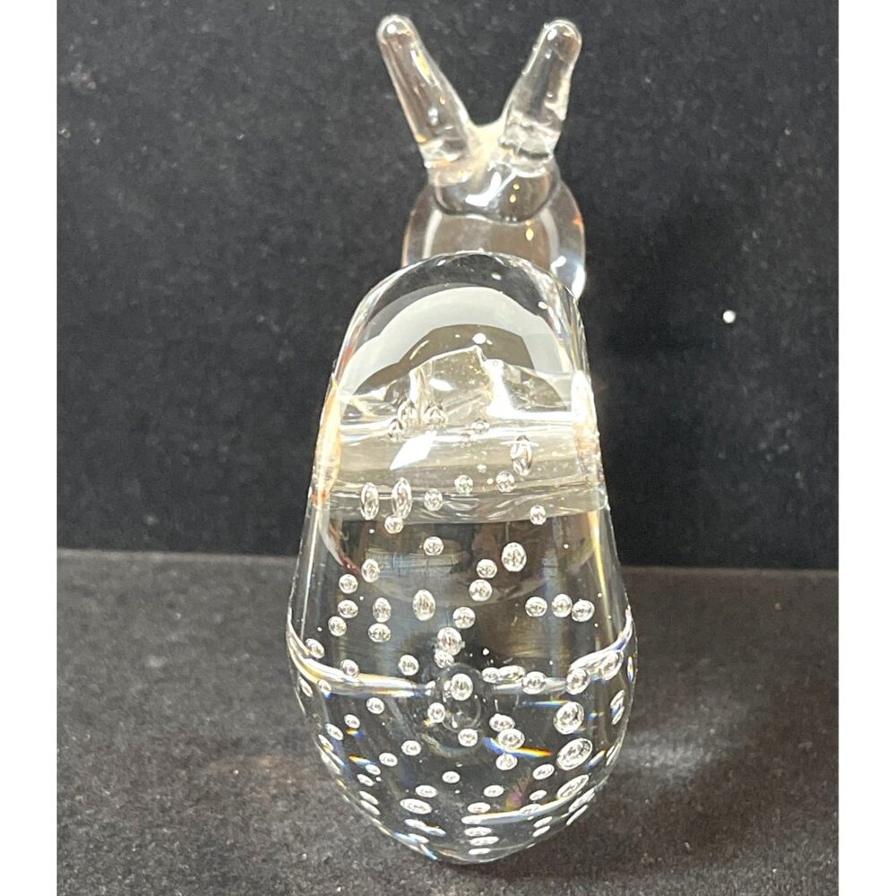 VTG Garden Snail Escargot Paperweight Handmade Clear Art Glass Décor figurine - Picture 3 of 9